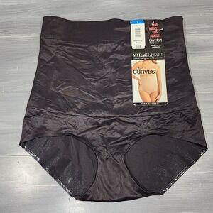 Miraclesuit Comfy Curves Hi-Waist Brief Black Firm Control Shapewear XL 2515 NEW